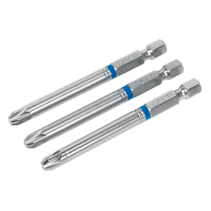 Sealey 75mm Pozi #3 Colour-Coded S2 Power Tool Bit - Pack of 3 AK210515