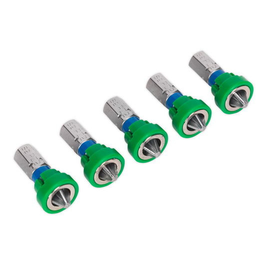 Sealey 25mm Pozi #2 Power Tool Bit with Magnetic Holder - Pack of 5 AK210521