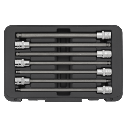 Sealey 7pc 3/8"Sq Drive Ball-End Hex Socket Bit Set AK2188