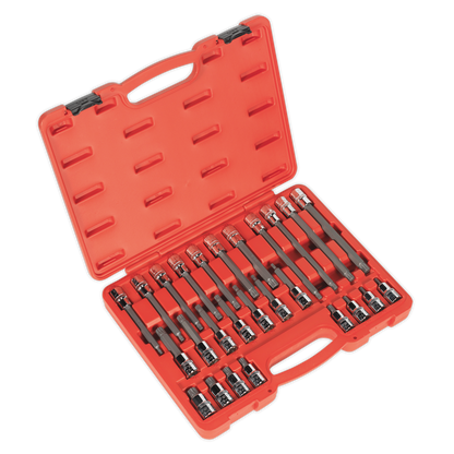 Sealey 26pc 1/2"Sq Drive Spline Socket Bit Set AK2195