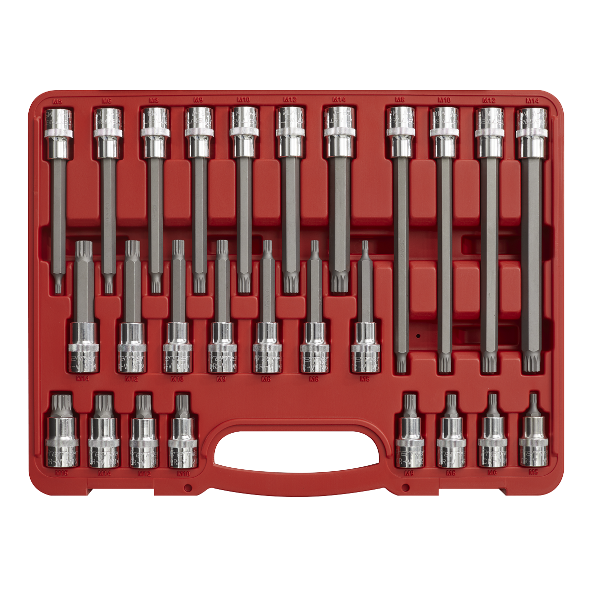 Sealey 26pc 1/2"Sq Drive Spline Socket Bit Set AK2195