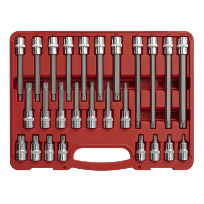 Sealey 26pc 1/2"Sq Drive Spline Socket Bit Set AK2195