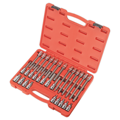 Sealey 30pc 1/2"Sq Drive Hex Socket Bit Set AK2196