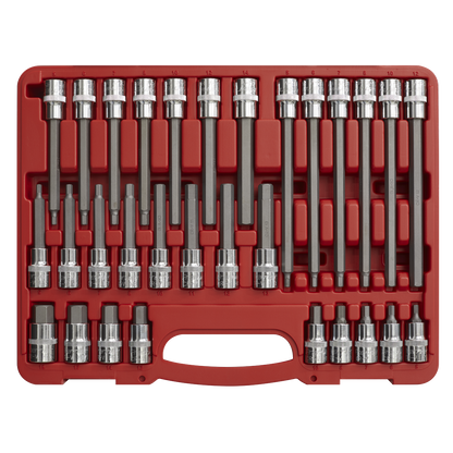Sealey 30pc 1/2"Sq Drive Hex Socket Bit Set AK2196