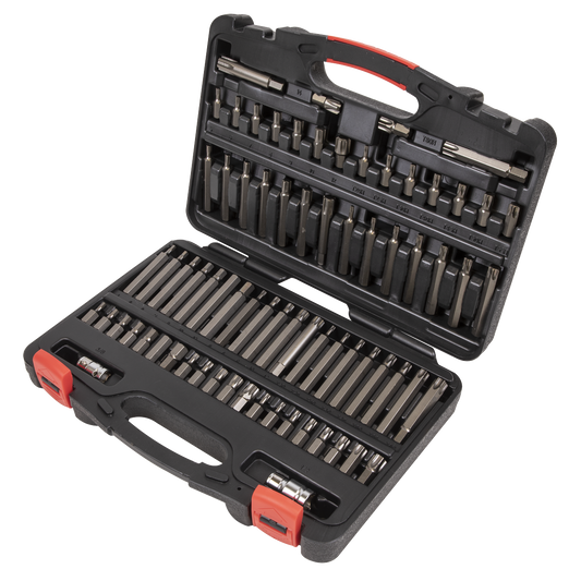 Sealey 74pc 3/8" & 1/2"Sq Drive TRX-Star*/Security TRX-Star*/Hex/Ribe/Spline Bit Set AK21974P