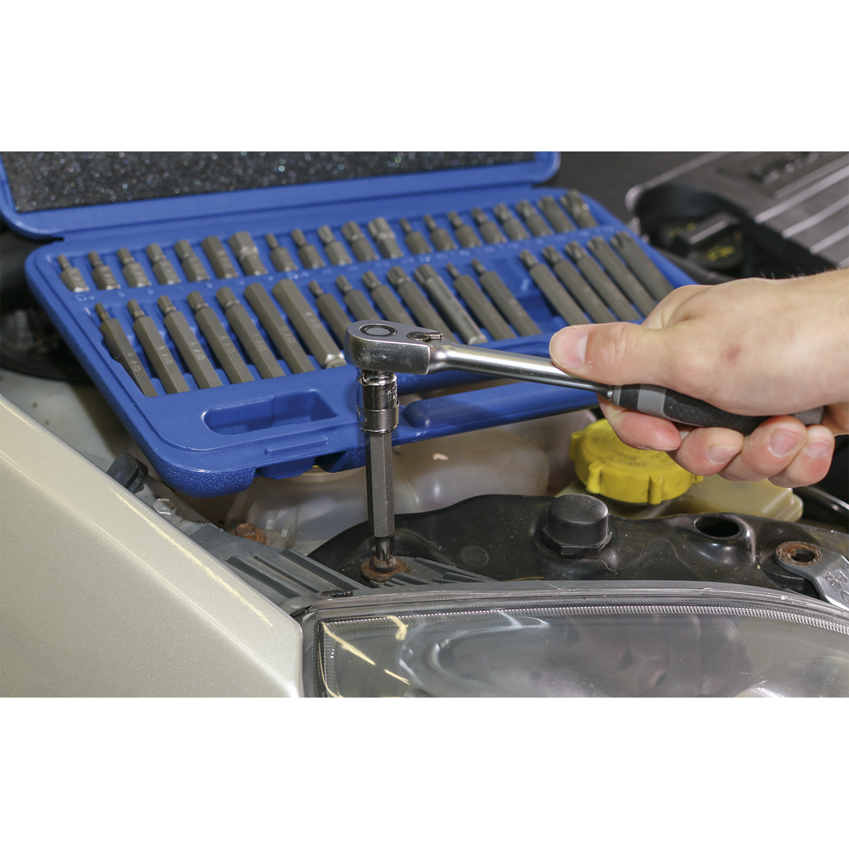 Sealey 42pc 3/8" & 1/2"Sq Drive TRX-Star*/Hex/Spline Bit Set AK219