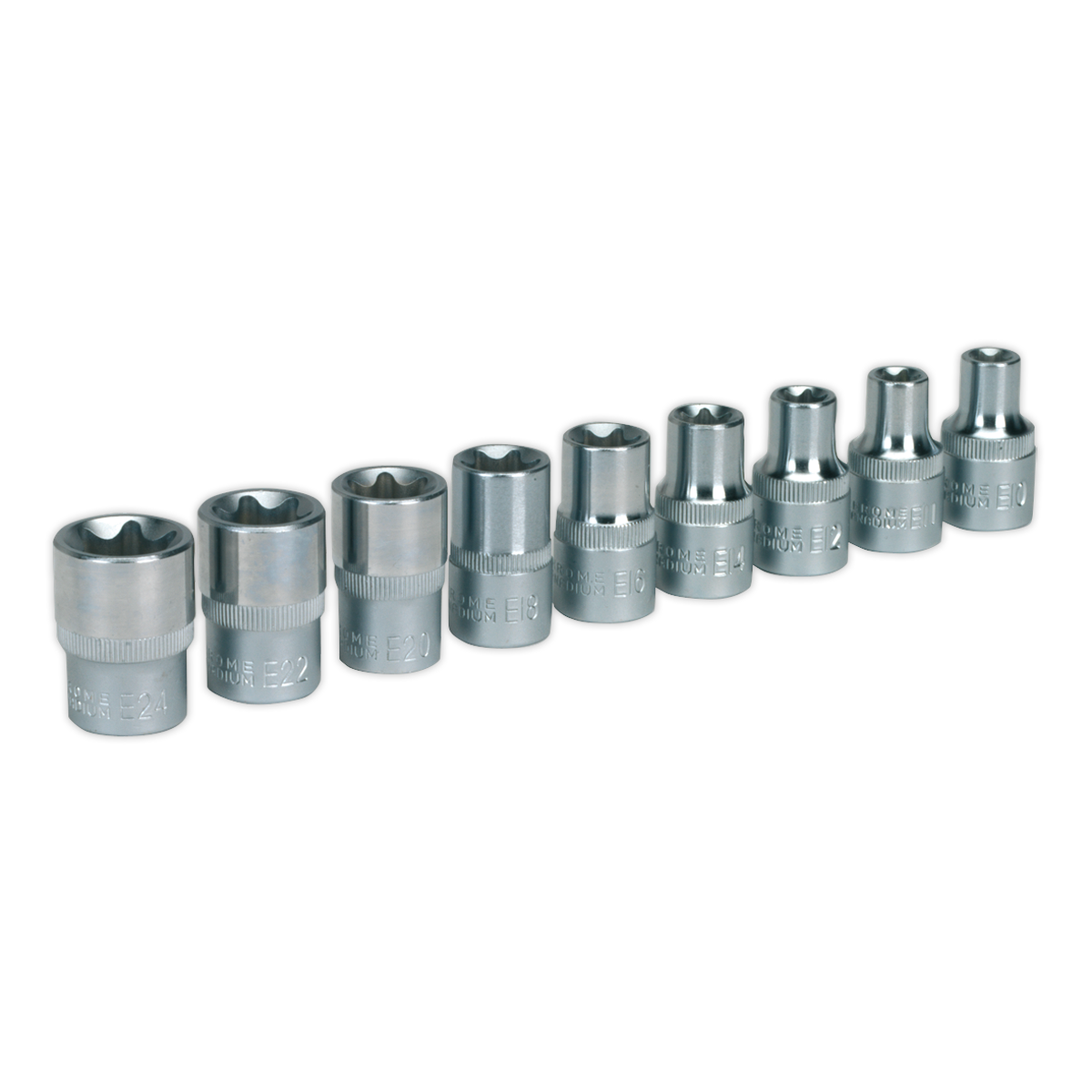 Sealey 9pc 1/2"Sq Drive TRX-Star* Female Socket Set - E10-E24 AK230