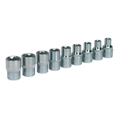 Sealey 9pc 1/2"Sq Drive TRX-Star* Female Socket Set - E10-E24 AK230