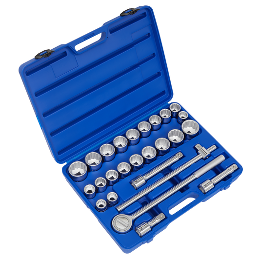 Sealey 26pc 3/4"Sq Drive 12-point WallDrive® Socket Set - Metric/Imperial AK2582