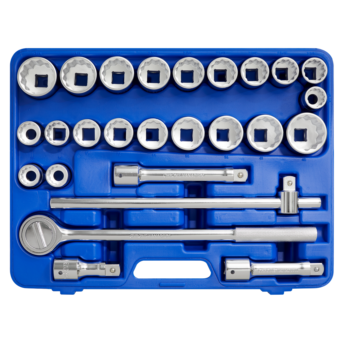 Sealey 26pc 3/4"Sq Drive 12-point WallDrive® Socket Set - Metric/Imperial AK2582