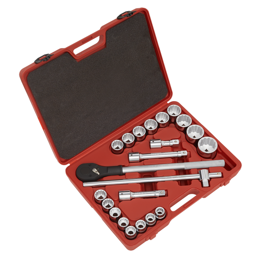 Sealey 22pc 3/4"Sq Drive 12-point WallDrive® Socket Set AK2598