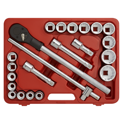 Sealey 22pc 3/4"Sq Drive 12-point WallDrive® Socket Set AK2598
