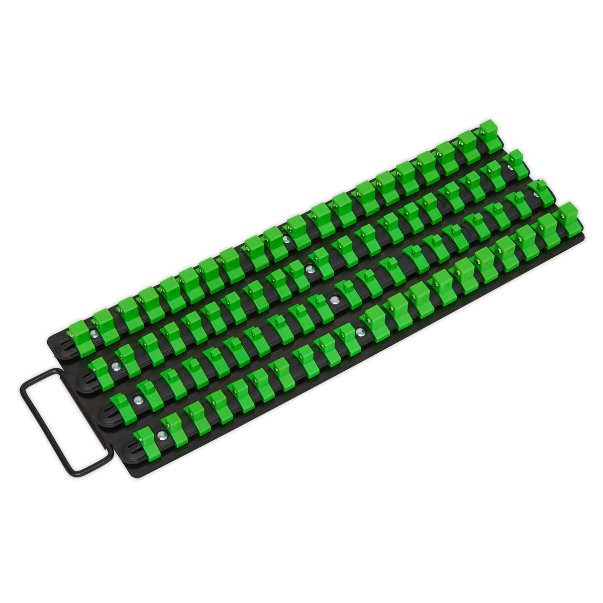 Sealey 1/4", 3/8" & 1/2"Sq Drive Socket Rail Tray - Hi-Vis Green AK27051HV