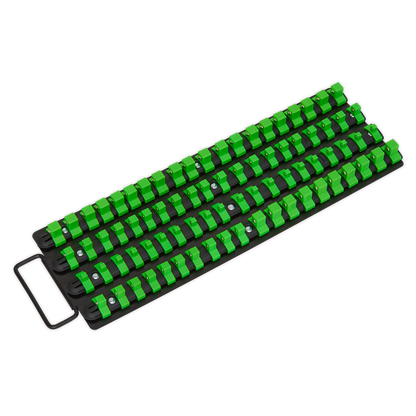 Sealey 1/4", 3/8" & 1/2"Sq Drive Socket Rail Tray - Hi-Vis Green AK27051HV
