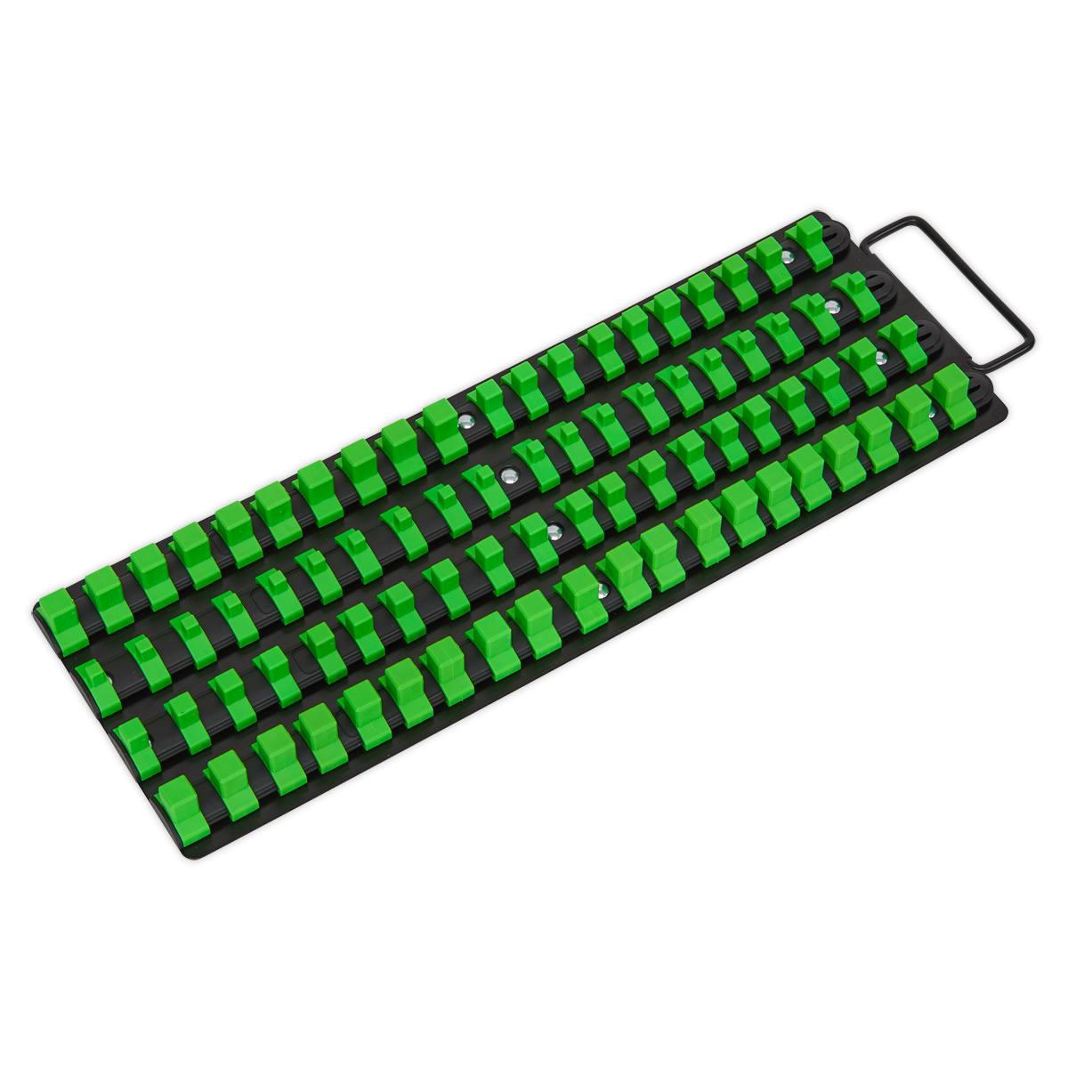 Sealey 1/4", 3/8" & 1/2"Sq Drive Socket Rail Tray - Hi-Vis Green AK27051HV