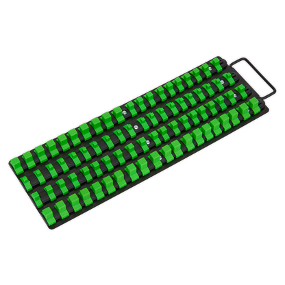 Sealey 1/4", 3/8" & 1/2"Sq Drive Socket Rail Tray - Hi-Vis Green AK27051HV