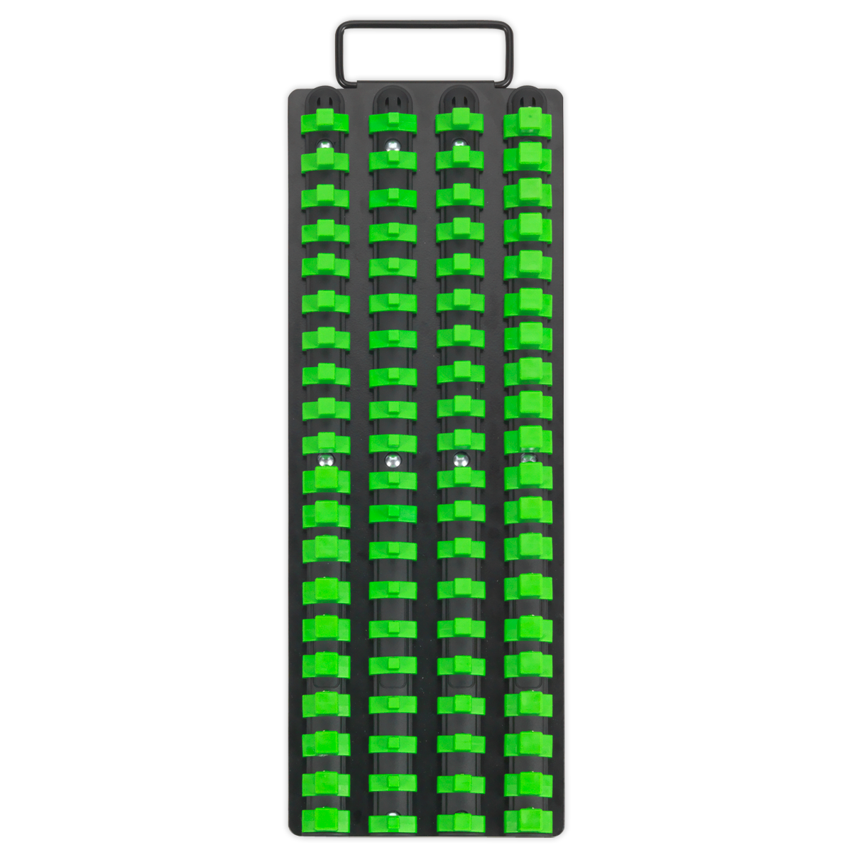 Sealey 1/4", 3/8" & 1/2"Sq Drive Socket Rail Tray - Hi-Vis Green AK27051HV