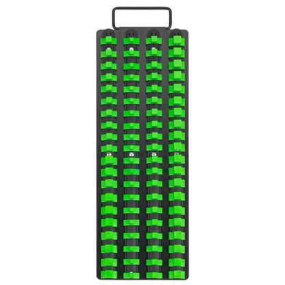 Sealey 1/4", 3/8" & 1/2"Sq Drive Socket Rail Tray - Hi-Vis Green AK27051HV