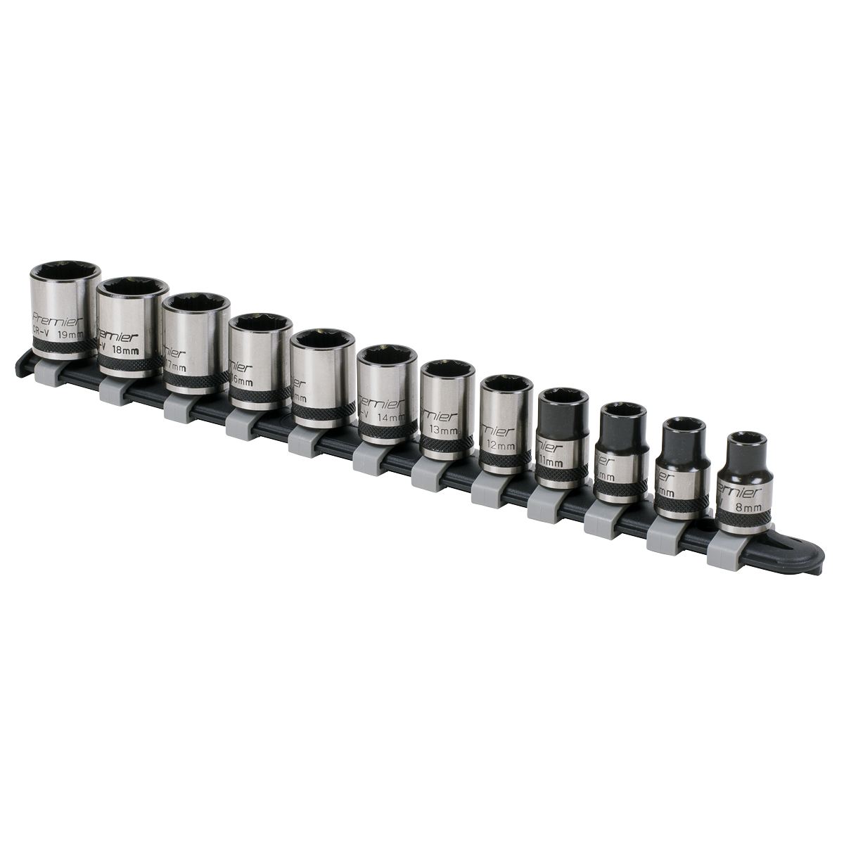 Sealey 12pc 3/8"Sq Drive Lock-On™ Socket Set - Black Series AK2741B