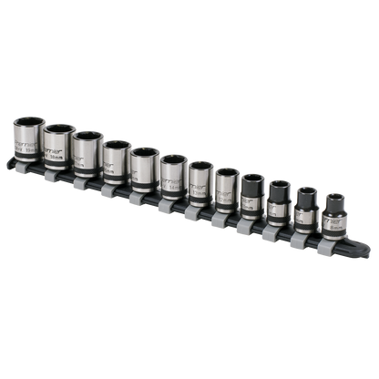 Sealey 12pc 3/8"Sq Drive Lock-On™ Socket Set - Black Series AK2741B