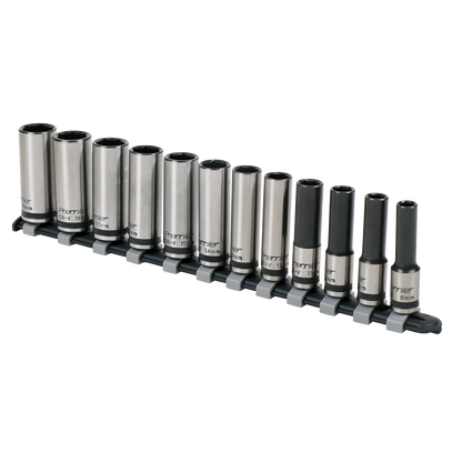 Sealey 12pc 3/8"Sq Drive Deep Lock-On™ Socket Set - Black Series AK2744B