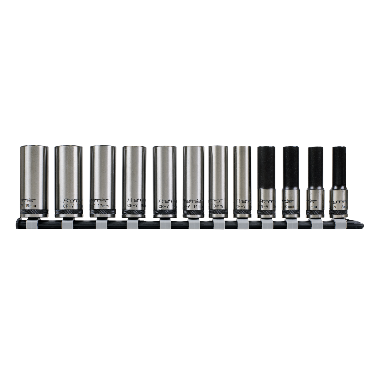 Sealey 12pc 3/8"Sq Drive Deep Lock-On™ Socket Set - Black Series AK2744B
