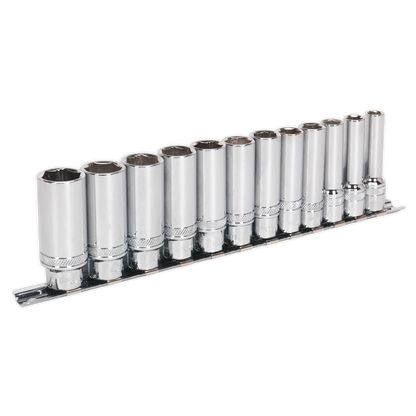 Sealey 12pc 3/8"Sq Drive Deep Lock-On™ Socket Set AK2744