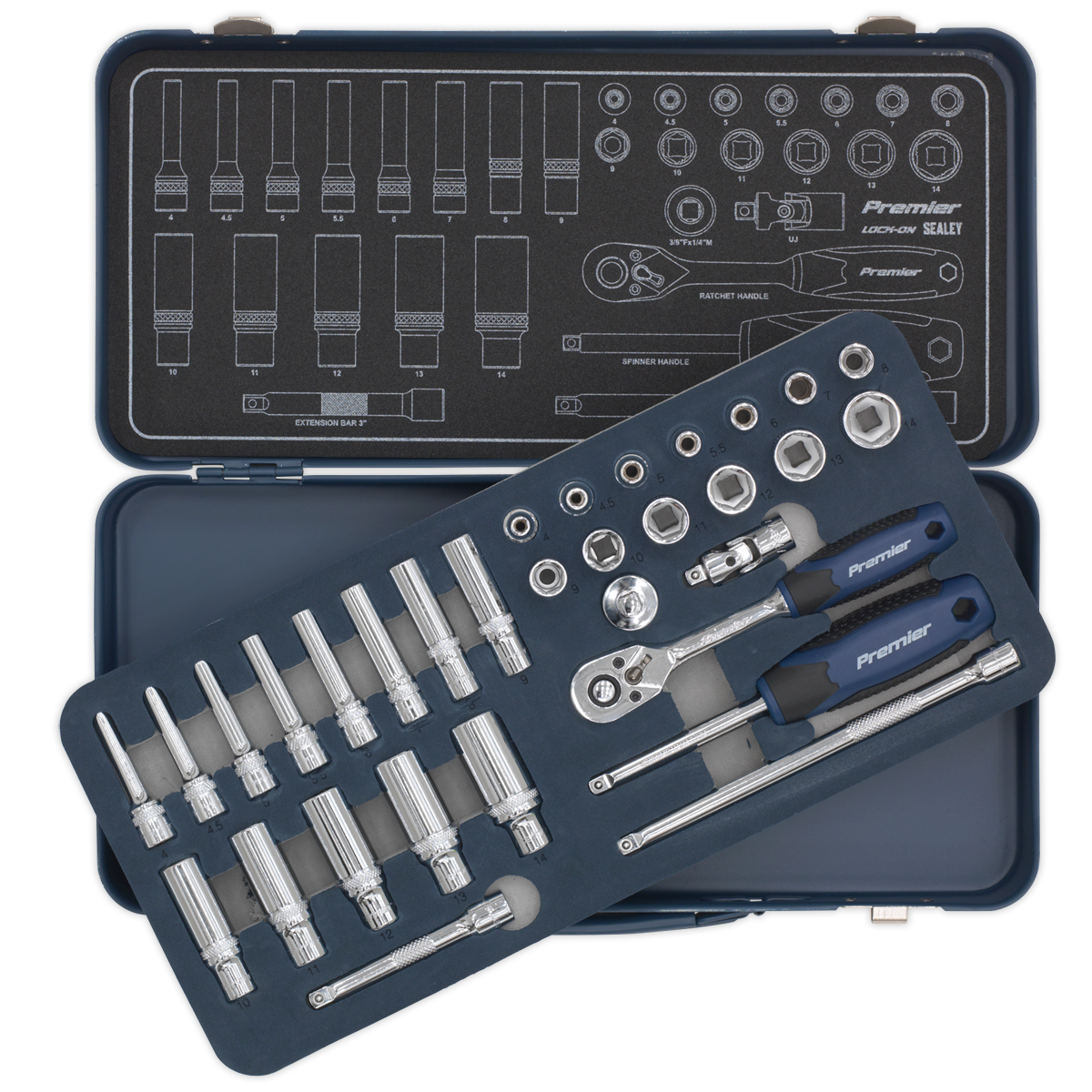 Sealey 32pc 1/4"Sq Drive Lock-On™ Socket Set AK27480