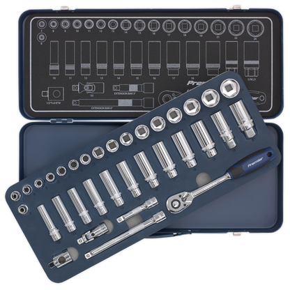 Sealey 34pc 3/8"Sq Drive Lock-On™ Socket Set AK27481