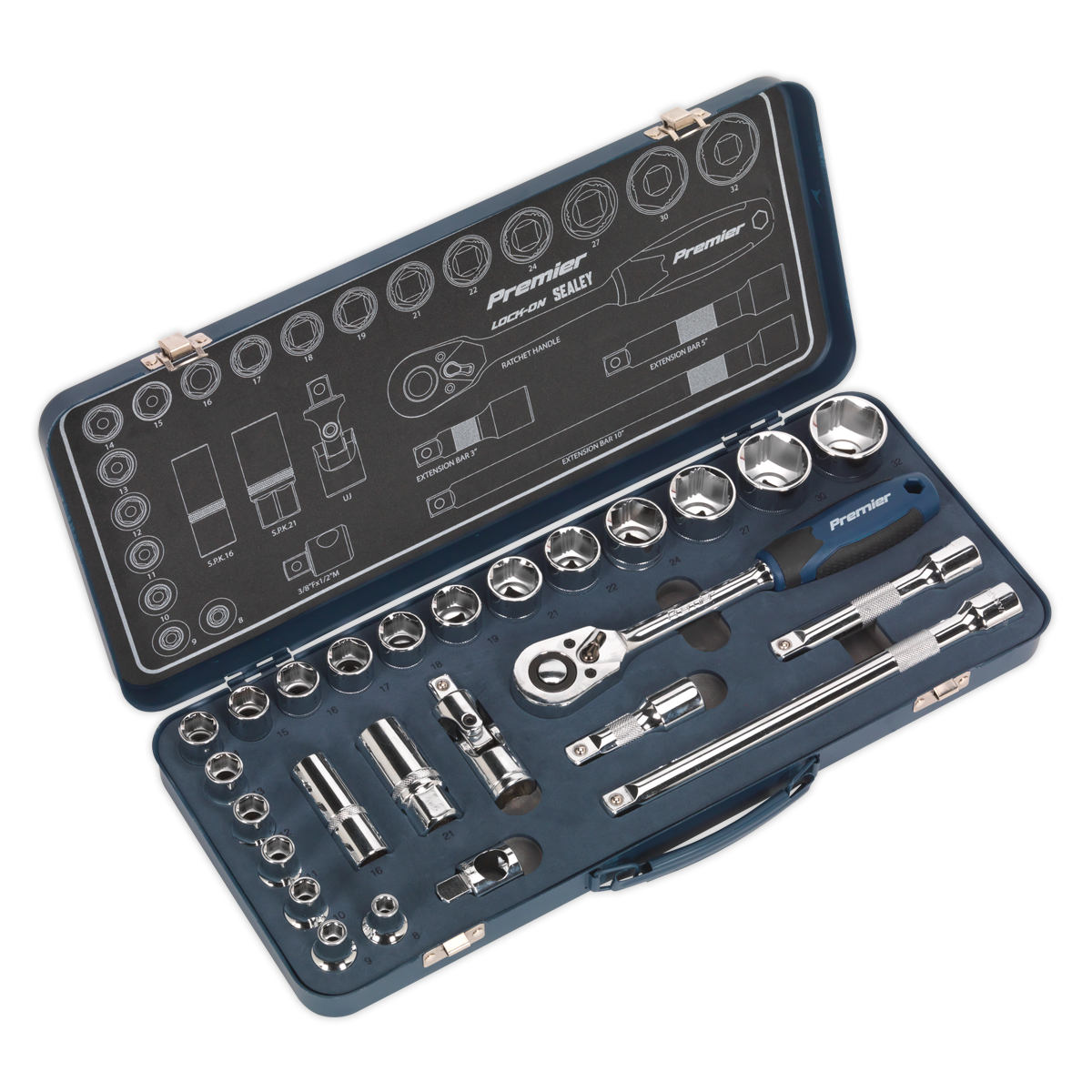 Sealey 26pc 1/2"Sq Drive Lock-On™ Socket Set AK27482
