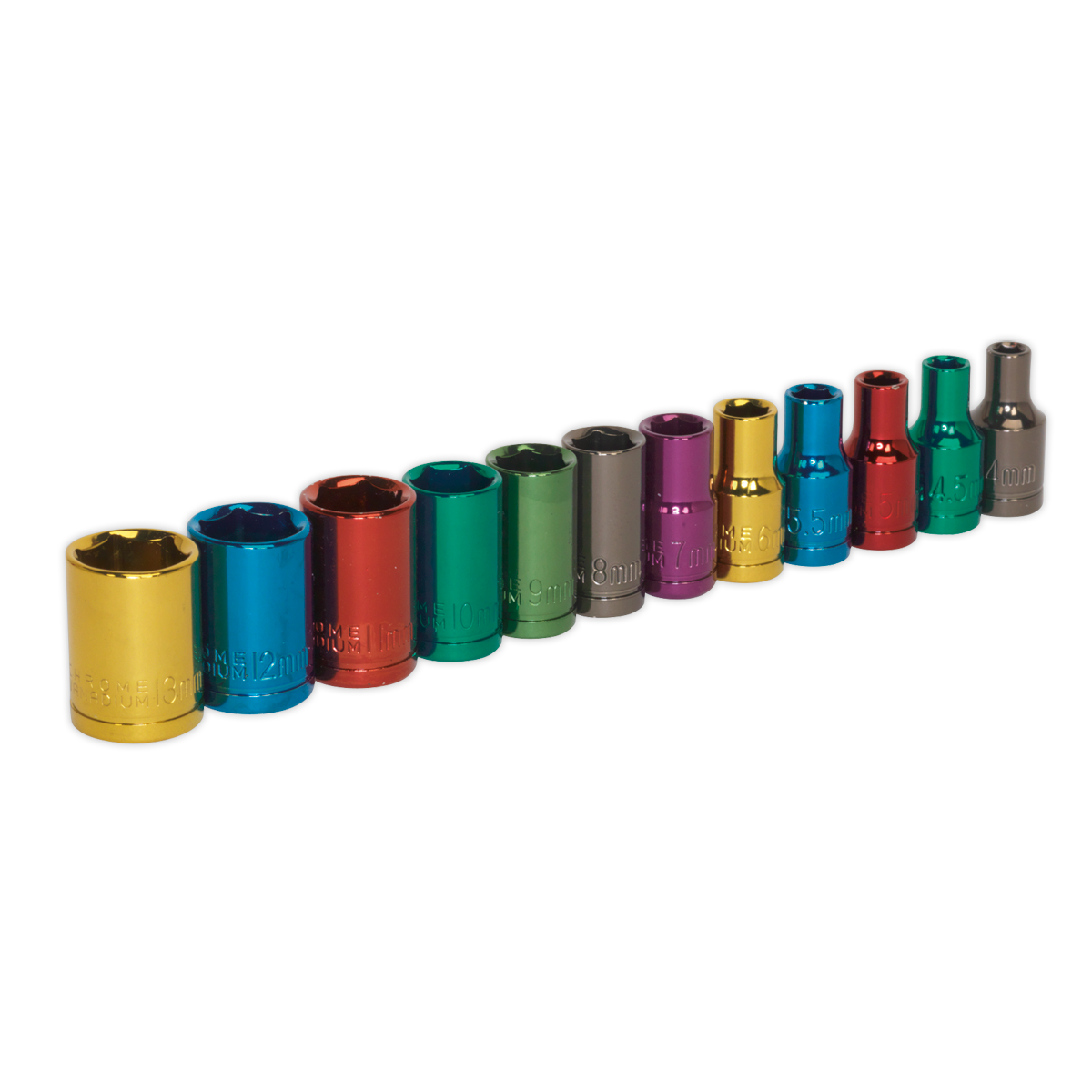 Sealey 12pc 1/4"Sq Drive Multi-Coloured Socket Set AK282