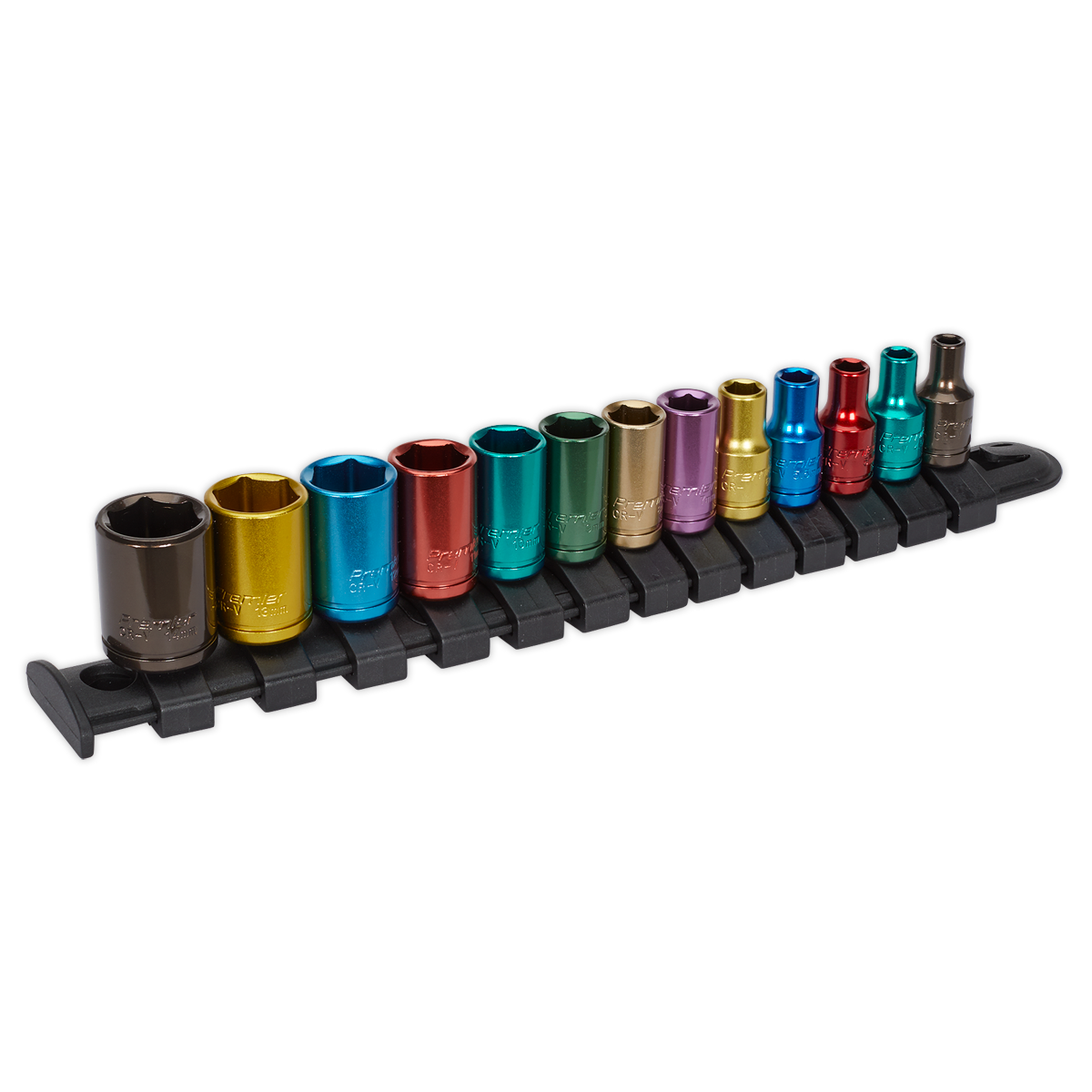 Sealey 13pc 1/4"Sq Drive Multi-Coloured Socket Set WallDrive® AK2872