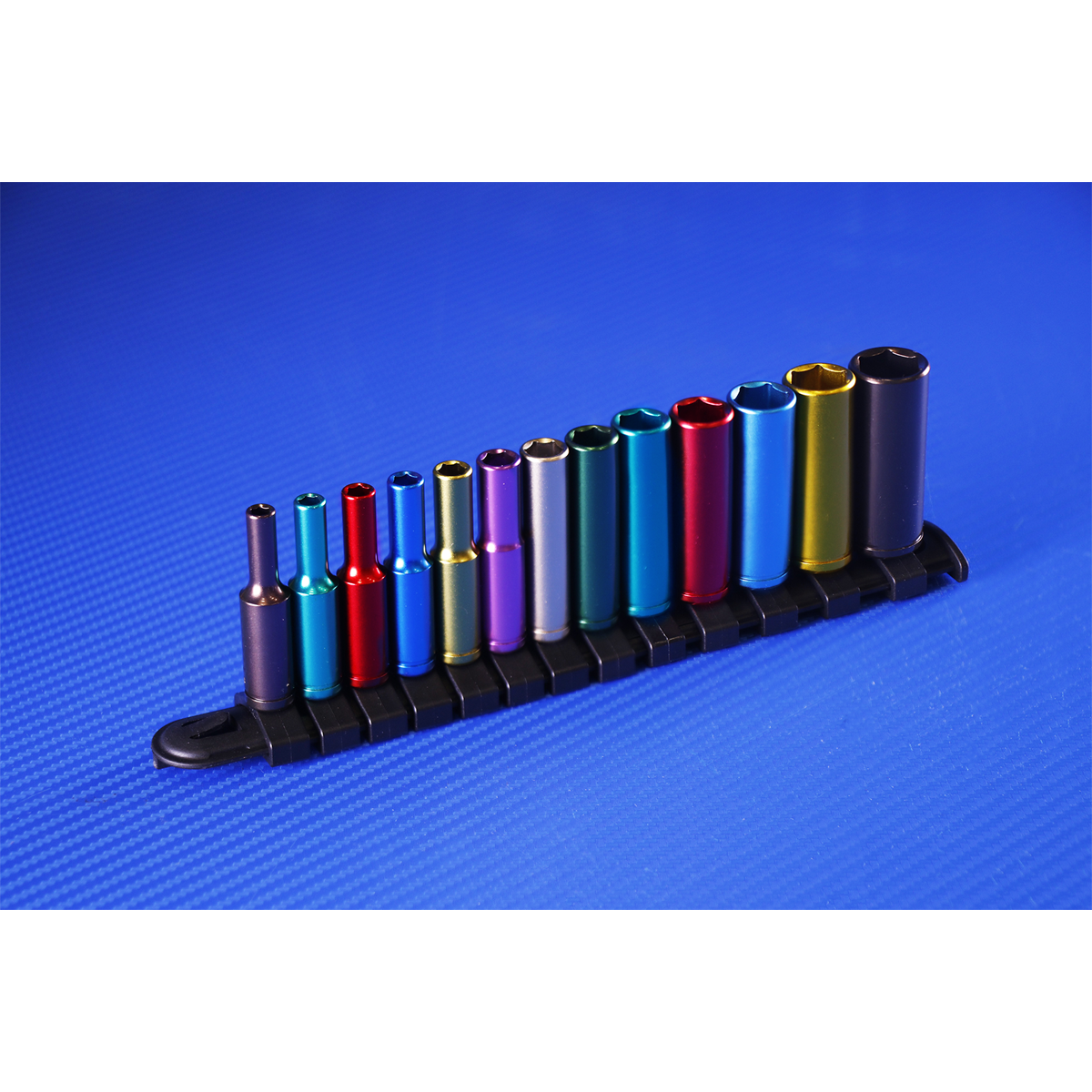 Sealey 12pc 3/8"Sq Drive Deep Multi-Coloured Socket Set AK2873D
