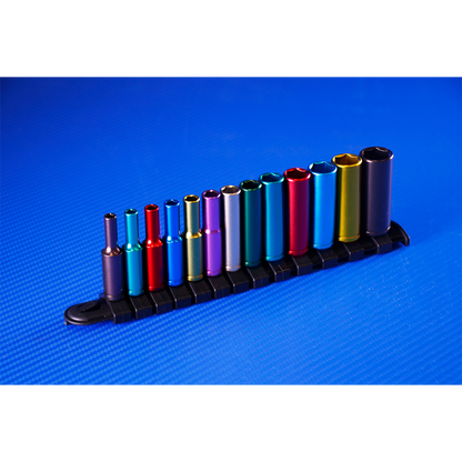 Sealey 12pc 3/8"Sq Drive Deep Multi-Coloured Socket Set AK2873D