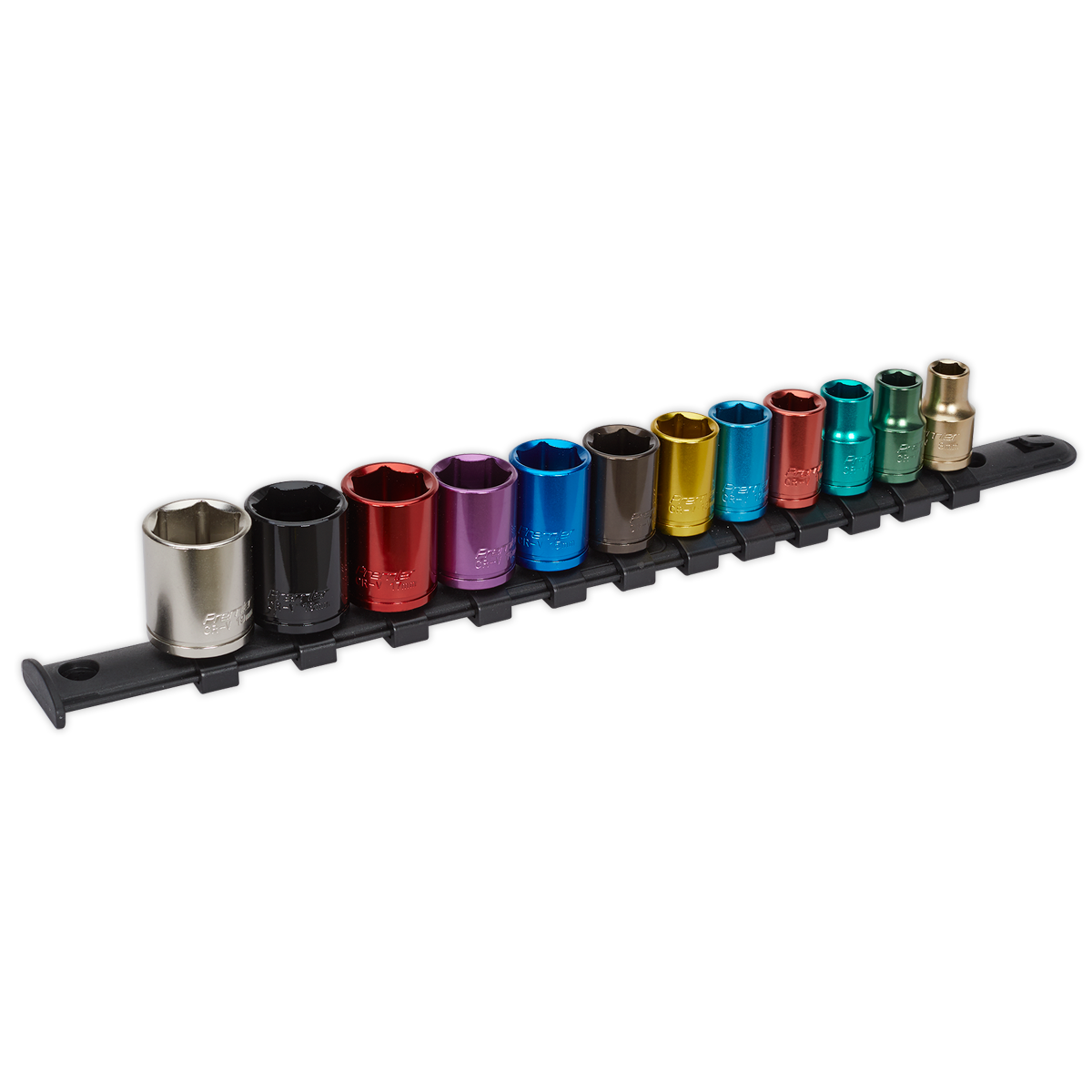 Sealey 12pc 3/8"Sq Drive Multi-Coloured Socket Set AK2873