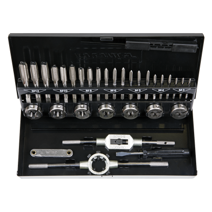 Sealey 32pc Professional Tap & Die Set Split Dies - Metric HSS 4341 AK3015HSS
