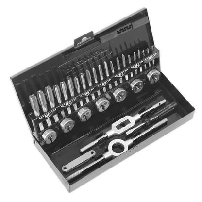 Sealey 32pc Professional Tap & Die Set Split Dies - Metric HSS 4341 AK3015HSS