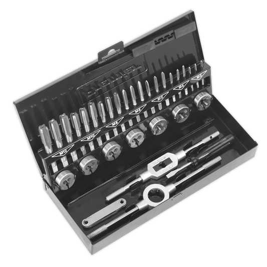 Sealey 32pc Professional Tap & Die Set Split Dies - Metric HSS 4341 AK3015HSS