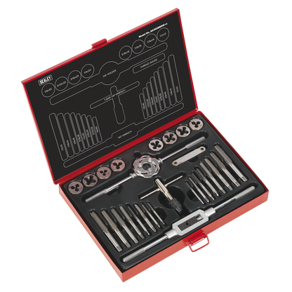 Sealey 28pc Tap & Die Set Split Dies - Imperial BSW AK3028BSW