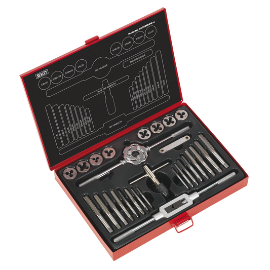 Sealey 28pc Tap & Die Set Split Dies - Imperial BSW AK3028BSW