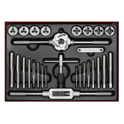 Sealey 28pc Tap & Die Set Split Dies - Imperial BSW AK3028BSW