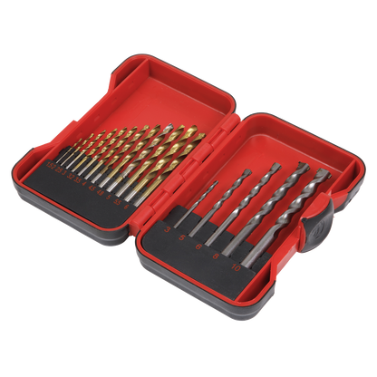 Sealey 17pc HSS/Masonry Drill Bit Set AK3717TCM