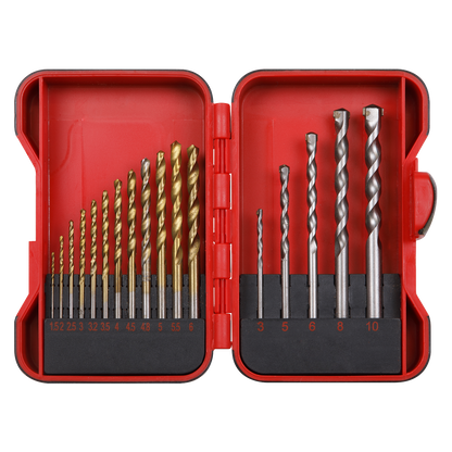 Sealey 17pc HSS/Masonry Drill Bit Set AK3717TCM