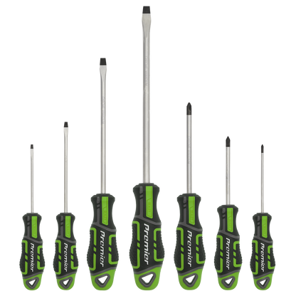 Sealey 7pc GripMAX® Screwdriver Set - Hi-Vis Green AK4321HV