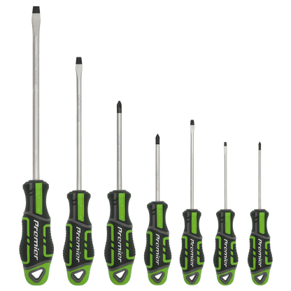 Sealey 7pc GripMAX® Screwdriver Set - Hi-Vis Green AK4321HV