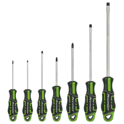 Sealey 7pc GripMAX® Screwdriver Set - Hi-Vis Green AK4321HV