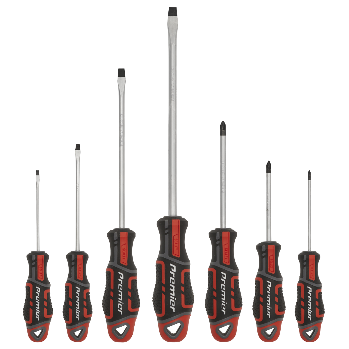 Sealey 7pc GripMAX® Screwdriver Set - Red AK4321