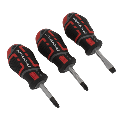 Sealey 3pc GripMAX® Stubby Screwdriver Set AK4328