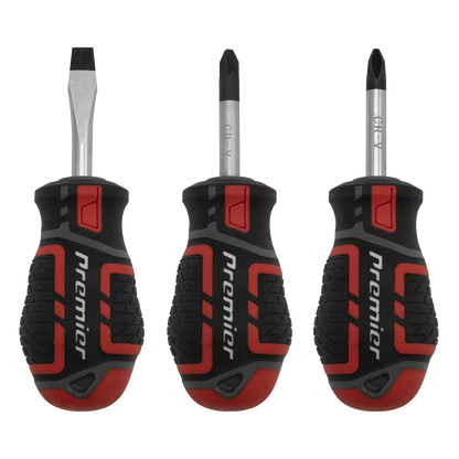 Sealey 3pc GripMAX® Stubby Screwdriver Set AK4328