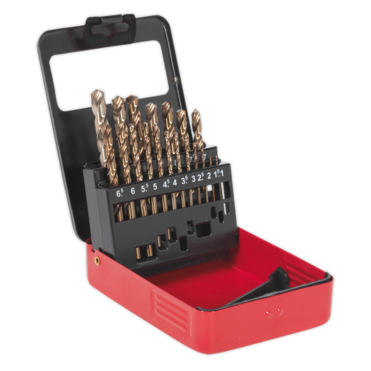 Sealey 19pc HSS Cobalt Fully Ground Drill Bit Set AK4701